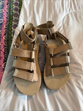 Teva Tan Strappy Leather Sandals